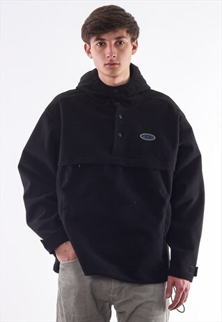 VINTAGE DKNY PULLOVER HOODED SWEATER JACKET 90S BLACK