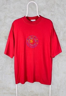 Vintage The Sweater Shop T-Shirt Red Embroidered XL