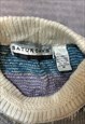 VINTAGE ABSTRACT KNITTED JUMPER FUNKY PATTERNED SWEATER