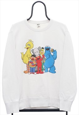 Retro Sesame Street Graphic Cream Sweatshirt Womens