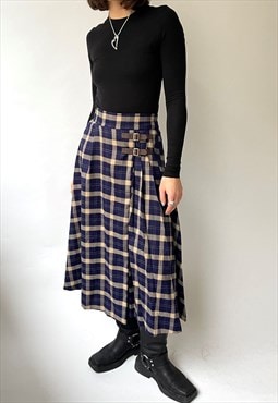 Vintage Long Checked Skirt