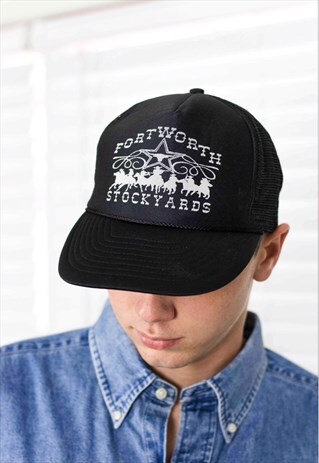 VINTAGE FORTWORTH STOCKYARDS CAP LOGO 90S ONE SIZE 2.2
