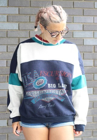 VINTAGE 1990S USA PRINTED OVERSIZED SWEATSHIRT