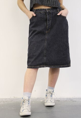 VINTAGE 1990S GREY DENIM SKIRT