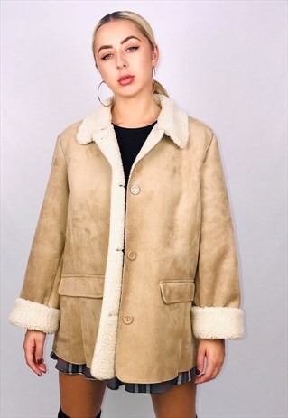 VINTAGE FAUX SHEEP SKIN COAT