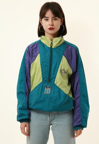 90S VINTAGE OLDSCHOOL PUMA 1/4 ZIP SHELL JACKET 16313