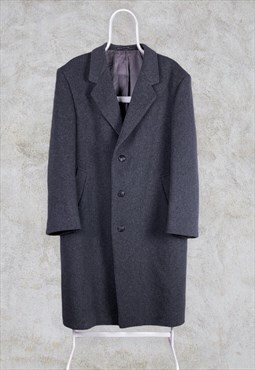 Vintage Burton Grey Overcoat Jacket Wool & Cashmere Large