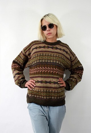 VINTAGE 90'S AMAZING GRUNGE BROWN UNISEX JUMPER