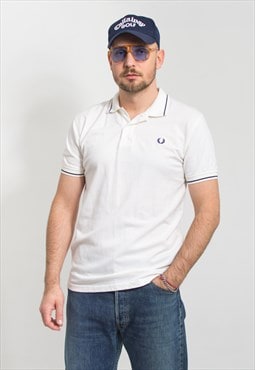 Fred Perry vintage polo shirt in white short sleeve L