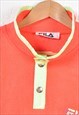 VINTAGE FILA MAGIC LINE FLEECE 1/4 BUTTON POLARLITE PINK XL