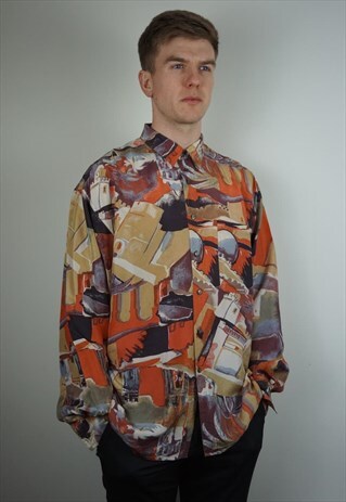 PURE SILK PATTERNED SHIRT