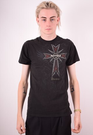 HARD ROCK CAFE MENS VINTAGE T-SHIRT TOP SMALL BLACK 90S