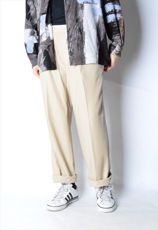 VINTAGE 80S BEIGE CAMEL MINIMALIST PANTS