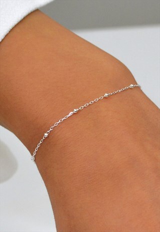 THALIA STERLING SILVER BEADED SATELLITE LAYER CHAIN BRACELET