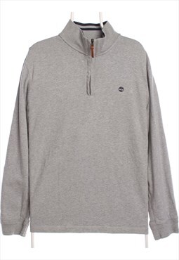Vintage 90's Timberland Sweatshirt Quarter Zip Knitted Grey