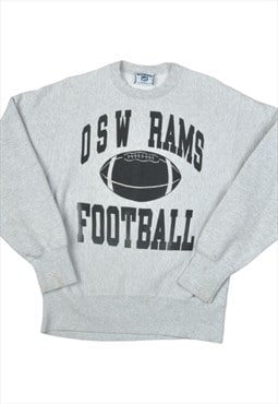Vintage Lee OSW Rams Football Reverse Weave Sweater Grey M