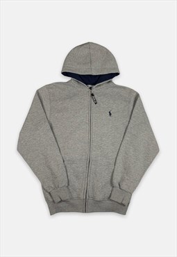 Vintage Polo Ralph Lauren grey embroidered zip hoodie