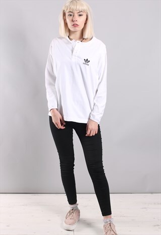 VINTAGE ADIDAS LONG SLEEVE HENLEY T-SHIRT