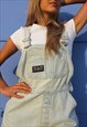 VINTAGE PALE BLUE LONG OVERALL DUNGAREE SHORTS