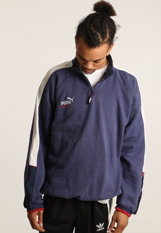 PUMA EMBROIDERED LOGO 1/4 ZIP SWEATSHIRT