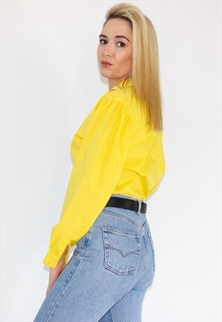VINTAGE 90'S YELLOW BUTTON UP SHIRT