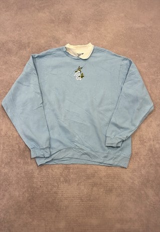 VINTAGE SWEATSHIRT EMBROIDERED BIRD PATTERNED JUMPER