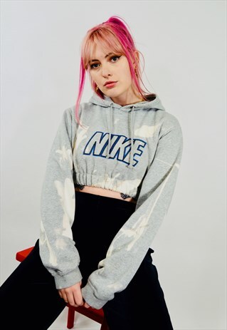 reworked nike crop hoodie