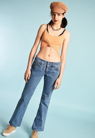 Y2K LOW WAIST BOOT CUT DENIM JEANS