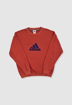 Vintage 90s Adidas Embroidered Logo Sweatshirt in Orange