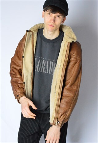 VINTAGE 50S BROWN WARM LEATHER JACKET