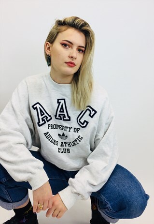 VINTAGE ADIDAS ORIGINALS TREFOIL 80S SPELLOUT SWEATSHIRT