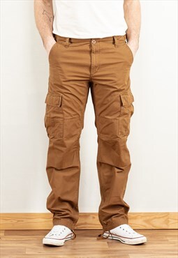 Vintage 90's Men Carhartt Cargo Pants in Brown