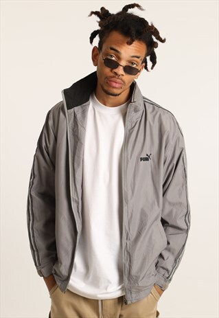 VINTAGE PUMA EMBROIDERED WINDBREAKER FESTIVAL JACKET