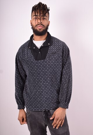 FILA MENS VINTAGE FLEECE JUMPER MEDIUM GREY 90'S