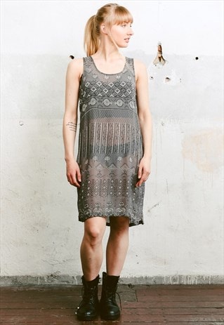 VINTAGE 90S PATTERNED FESTIVAL DRESS