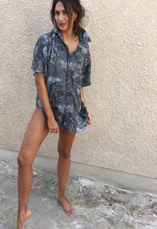 PATTERNED OVERSIZED RETRO VINTAGE UNISEX FESTIVAL SHIRT