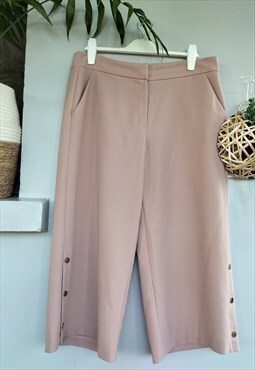 Dusty Pink Cropped Cullotte Trousers