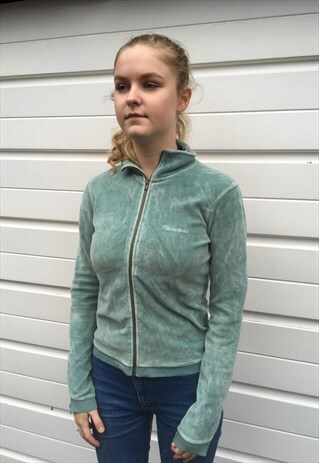 WOMENS TIMBERLAND JACKET LIGHT BLUE VELVET TOP ZIPPER