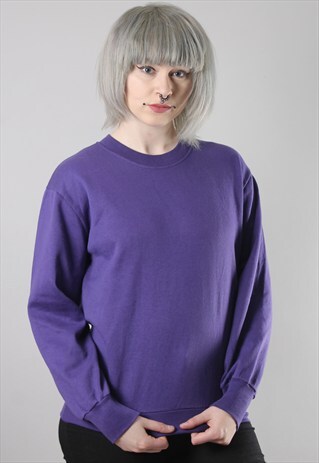 VINTAGE BASICS 80'S OVERSIZE BAGGY SWEATSHIRT JUMPER PURPLE
