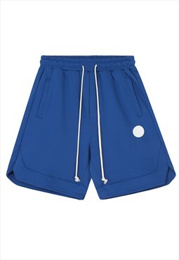 Long laces basketball shorts sports premium overalls in blue