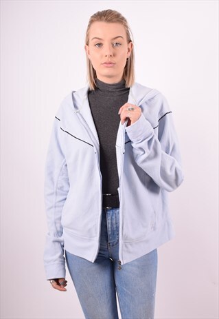 NIKE WOMENS VINTAGE FLEECE HOODIE JACKET XL BLUE 90S