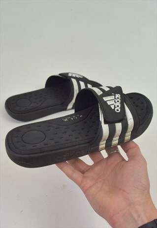 VINTAGE 90S BLACK ADIDAS VELCRO SLIDERS
