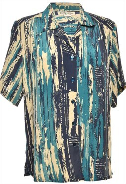 Blue Donnkenny Printed Blouse - L