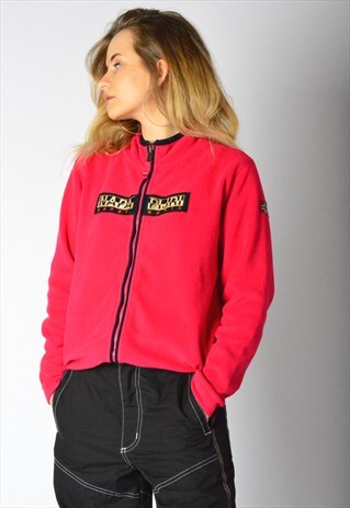 NAPAPIJRI VINTAGE 90S PINK FLEECE ZIPPER JACKET PETITE