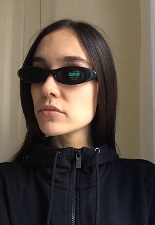 SUPER VINTAGE&FASHION BLACK SUNGLASSES