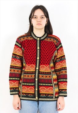 VRIKKE Wool Norwegia Sweater Cardigan Jumper Jacket Colorful