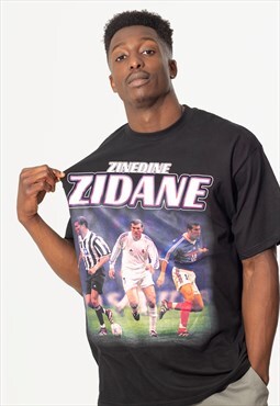 Zinedine Zidane Football Unisex T-Shirt in Black