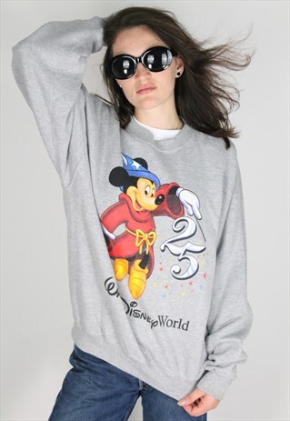 GREY DISNEY VINTAGE 90S JUMPER SIZE L