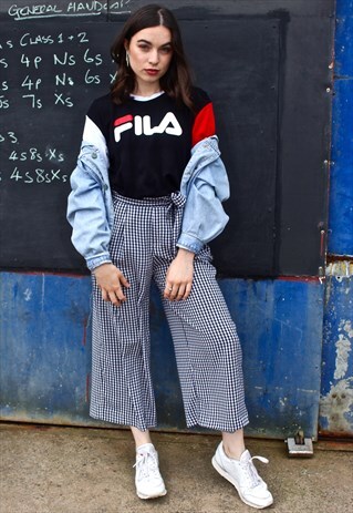 90'S RETRO COLOUR-BLOCK FILA T-SHIRT