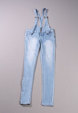 Vintage Light Blue Denim Dungarees Y2K Overalls. Workwear